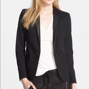 The Kooples leather collar jacquard blazer
